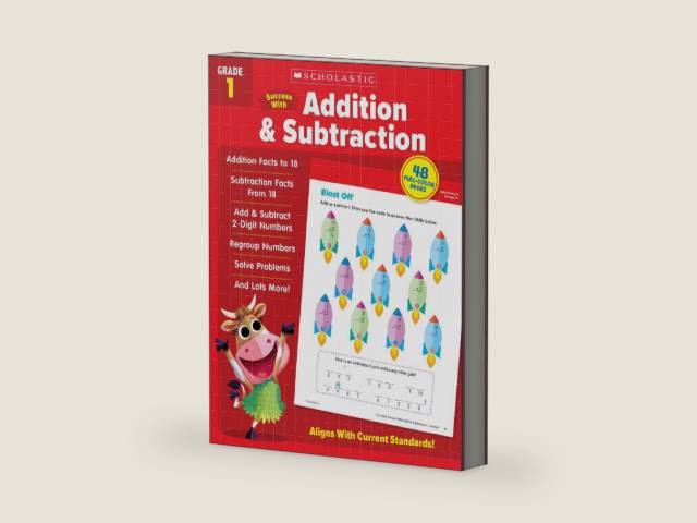 Scholastic Success with Addition & Subtraction Grade 1 Workbook by Scholastic Teaching Resources | barcode:9781338798272 | source:'9781338798272-right-three-quarter.jpg