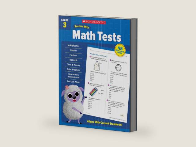Scholastic Success with Math Tests Grade 3 Workbook by Scholastic Teaching Resources | barcode:9781338798449 | source:'9781338798449-right-three-quarter.jpg