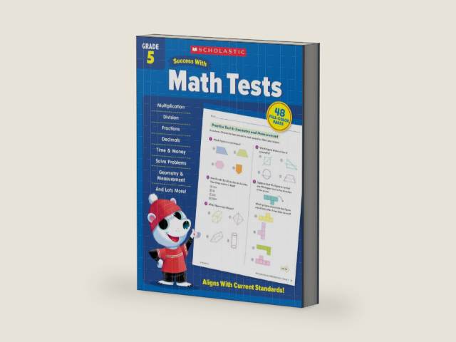 Scholastic Success with Math Tests Grade 5 Workbook by Scholastic Teaching Resources | barcode:9781338798463 | source:'9781338798463-right-three-quarter.jpg