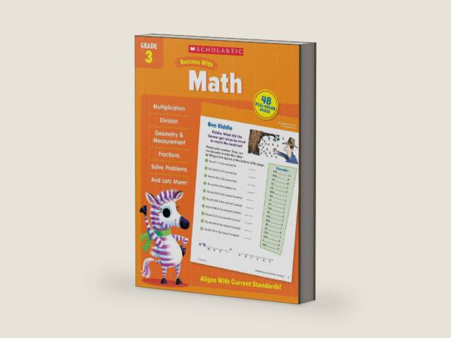 Scholastic Success with Math Grade 3 Workbook by Scholastic Teaching Resources | barcode:9781338798517 | source:'9781338798517-right-three-quarter.jpg