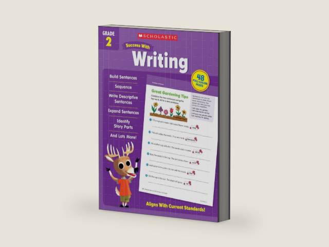 Scholastic Success with Writing Grade 2 Workbook by Scholastic Teaching Resources | barcode:9781338798722 | source:'9781338798722-right-three-quarter.jpg