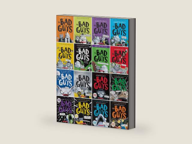 Bad Guys Book Series 1-16 by Aaron Blabey | barcode:9781338847987 | source:'9781338847987-right-three-quarter.jpg