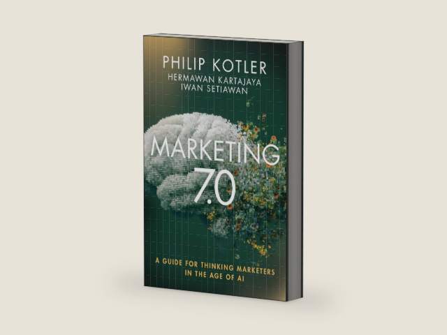Marketing 7.0: A Guide for Thinking Marketers in the Age of AI by Philip Kotler | barcode:9781394329861 | source:'9781394329861-right-three-quarter.jpg