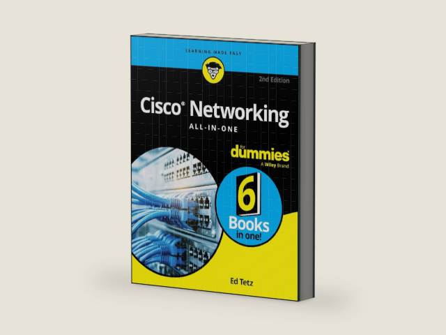 Cisco Networking All-in-One For Dummies by Edward Tetz | barcode:9781394365289 | source:'9781394365289-right-three-quarter.jpg
