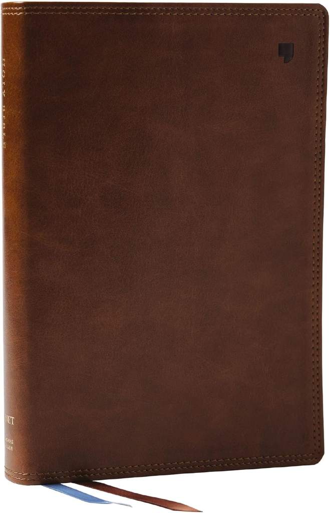 NET Bible, Large Print Thinline with Cross References, Brown Leathersoft, Comfort Print by Thomas Nelson | barcode:9781400334889 | source:'9781400334889.jpg