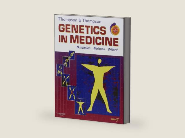 Thompson & Thompson Genetics in Medicine: With STUDENT CONSULT Online Access by Robert L. Nussbaum MD FACP FACMG | barcode:9781416030805 | source:'9781416030805-right-three-quarter.jpg