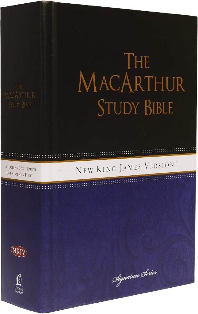 NKJV, MacArthur Study Bible, Large Print, Hardcover: Unleashing God's Truth One Verse at a Time (Holy Bible, New King James Version) by Thomas Nelson | barcode:9781418542221 | source:'9781418542221.jpg