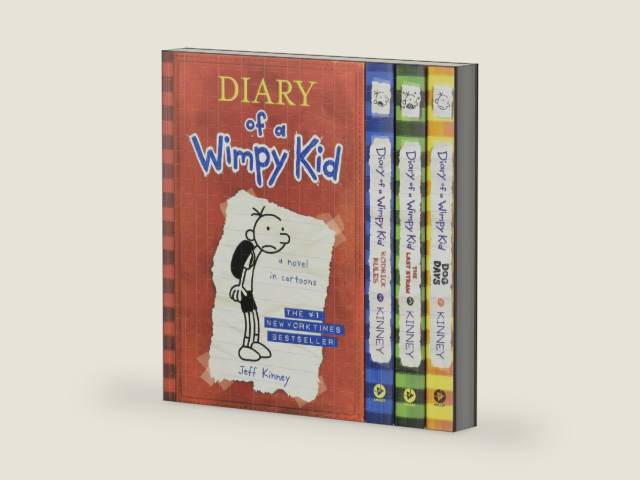 Diary of a Wimpy Kid Box of Books 1-4 Hardcover Gift Set: Diary of a Wimpy Kid, Rodrick Rules, The Last Straw, Dog Days by Jeff Kinney | barcode:9781419716690 | source:'9781419716690-right-three-quarter.jpg