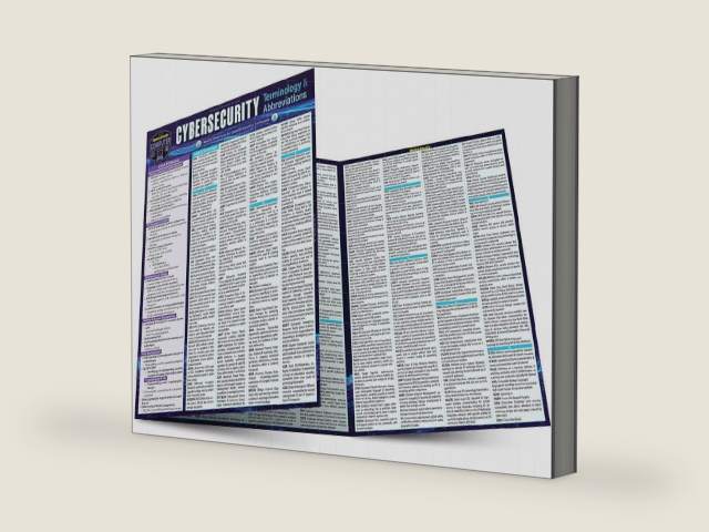 Cybersecurity Terminology & Abbreviations- CompTIA Security Certification: a QuickStudy Laminated Reference Guide by George Antoniou PhD | barcode:9781423249832 | source:'9781423249832-right-three-quarter.jpg