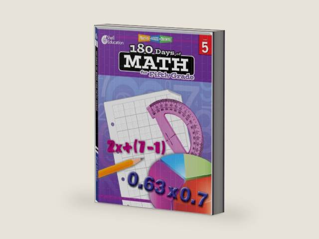 Shell Education 180 Days of Math for Fifth Grade by Jodene Smith | barcode:9781425808082 | source:'9781425808082-right-three-quarter.jpg
