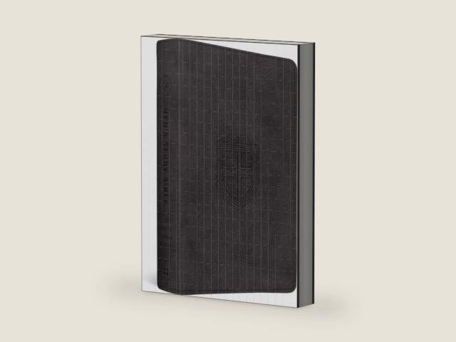 ESV Men's Study Bible (TruTone, Charcoal, Shield Design): Holy Bible, English Standard Version by ESV Bibles | barcode:9781433599675 | source:'9781433599675-right-three-quarter.jpg