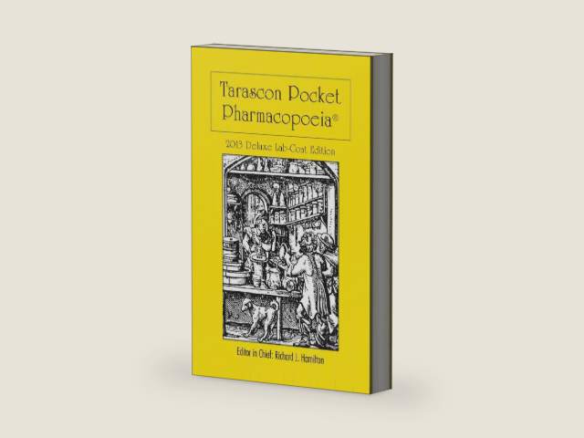 Tarascon Pocket Pharmacopoeia 2013: Lab-Coat Edition by M.D. Hamilton, Richard J. | barcode:9781449673611 | source:'9781449673611-right-three-quarter.jpg