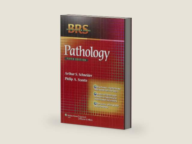 BRS Pathology (Board Review Series) by Arthur S. Schneider MD | barcode:9781451115871 | source:'9781451115871-right-three-quarter.jpg
