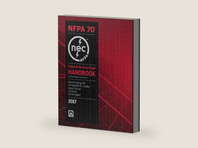 National Electrical Code 2017 Handbook by (NFPA) National Fire Protection Association | barcode:9781455912841 | source:'9781455912841-right-three-quarter.jpg