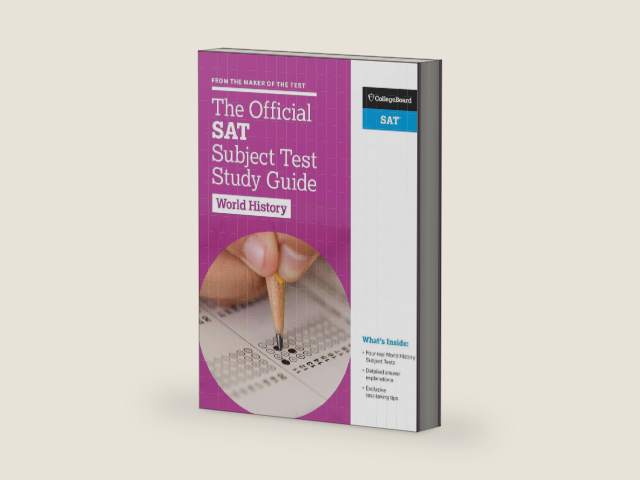 The Official SAT Subject Test in World History Study Guide by The College Board | barcode:9781457309335 | source:'9781457309335-right-three-quarter.jpg