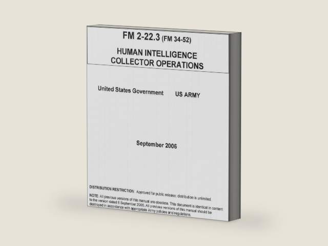 FM 2-22.3 (FM 34-52) Human Intelligence Collector Operations September 2006 by United States Government US Army | barcode:9781475211580 | source:'9781475211580-right-three-quarter.jpg