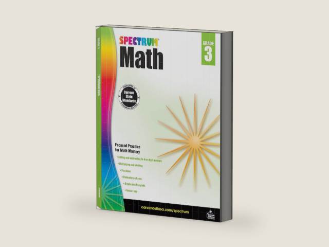 Spectrum 3rd Grade Math Workbooks, Addition, Subtraction, Multiplication, Division, Fractions, and More Mathematics, Classroom or Homeschool Curriculum by Spectrum | barcode:9781483808710 | source:'9781483808710-right-three-quarter.jpg