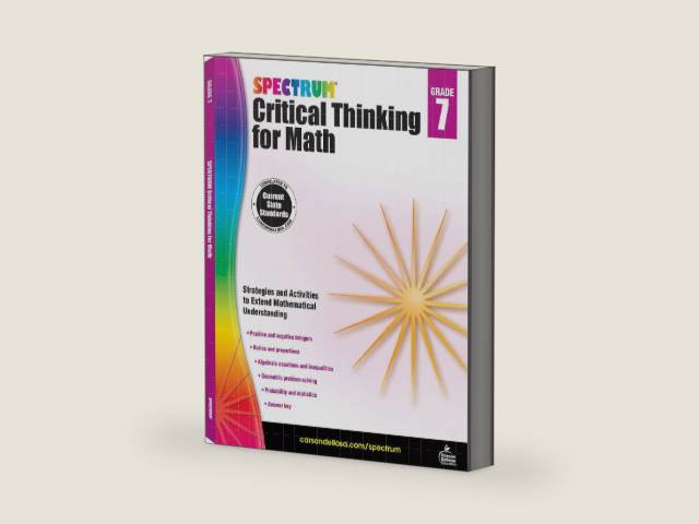 Spectrum Grade 7 Critical Thinking for Math Workbook, Mathematics Middle School Books Covering Algebra, Geometry, Ratio, Statistics, Integers, and More, Classroom or Homeschool Curriculum (Volume 49) by Spectrum | barcode:9781483835549 | source:'9781483835549-right-three-quarter.jpg