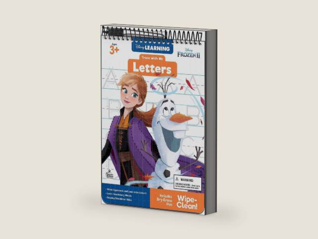 Disney Learning Frozen 2 Trace With Me Letters Tracing Books for Kids Ages 3-5, Preschool Upper- and Lowercase Letter Tracing Wipe Clean Workbook, Dry Erase Handwriting Practice Book for Kids, Pre K + by Disney Learning | barcode:9781483858852 | source:'9781483858852-right-three-quarter.jpg