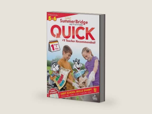 Summer Bridge Activities Quick 5th to 6th Grade Workbooks All Subjects, Middle School Books With Math, Language Arts, Social Studies, Science, Fitness, Reading, Handwriting, and Reinforcement Learning by Summer Bridge Activities | barcode:9781483862835 | source:'9781483862835-right-three-quarter.jpg