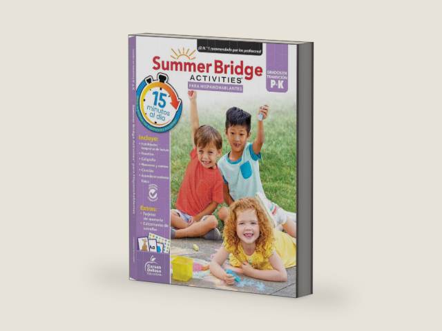 Summer Bridge Activities Spanish Preschool to Kindergarten Workbooks, PreK & K Toddler Activity Book With Phonics, Math, Science, Handwriting Practice, Early Learning Skills, and Flash Cards by Summer Bridge Activities | barcode:9781483865263 | source:'9781483865263-right-three-quarter.jpg