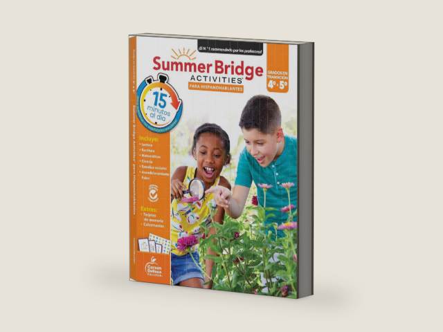Summer Bridge Activities Spanish 4th to 5th Grade Workbooks All Subjects, Activity Book With Math, Reading Comprehension, Science, Fitness, Social Studies, Writing Practice, and Flash Cards by Summer Bridge Activities | barcode:9781483865317 | source:'9781483865317-right-three-quarter.jpg