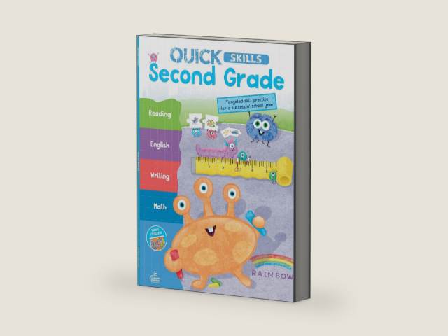 Carson Dellosa Quick Skills Second Grade Workbook, Reading Comprehension, Language Arts, Math, and Writing Practice, Classroom or Homeschool Curriculum by Carson Dellosa Education | barcode:9781483868240 | source:'9781483868240-right-three-quarter.jpg