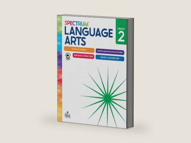Spectrum Language Arts 2nd Grade Workbook, ELA Activity Book for Kids Ages 7-8, Parts of Speech, Sentence Structure, English Grammar, Vocabulary, Spelling, and More, Classroom or Homeschool Curriculum by Spectrum | barcode:9781483871363 | source:'9781483871363-right-three-quarter.jpg