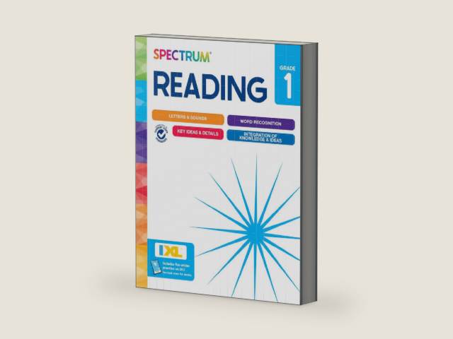 Spectrum Reading 1st Grade Workbooks, Activity Book Covering the Alphabet, Sight Words, Passages, and more Phonics, Classroom or Homeschool Curriculum by Spectrum | barcode:9781483874739 | source:'9781483874739-right-three-quarter.jpg