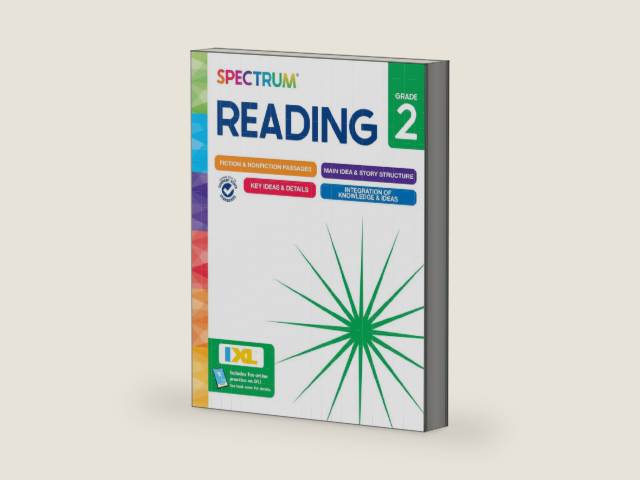 Spectrum Reading 2nd Grade Workbook, Activity Book Covering Nonfiction and Fiction Passages, Story Structure, Identifying Main and Key Ideas, and more, Classroom or Homeschool Curriculum by Spectrum | barcode:9781483874746 | source:'9781483874746-right-three-quarter.jpg