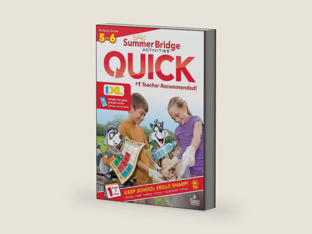 Summer Bridge Activities Quick 5th to 6th Grade Workbooks All Subjects, Middle School Books With Math, Language Arts, Social Studies, Science, Fitness, Reading, Handwriting, and Reinforcement Learning by Summer Bridge Activities | barcode:9781483874968 | source:'9781483874968-right-three-quarter.jpg