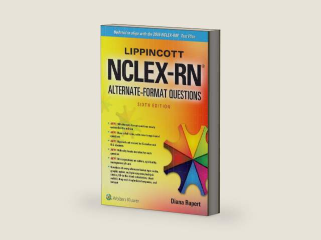 Lippincott NCLEX-RN Alternate-Format Questions by R.N. Rupert, Diana, Ph.D. | barcode:9781496325310 | source:'9781496325310-right-three-quarter.jpg