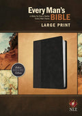 Every Man's Bible: New Living Translation, Large Print, TuTone (LeatherLike, Black/Onyx) – Study Bible for Men with Study Notes, Book Introductions, and 44 Charts by New Living Translation | barcode:9781496409140 | source:'9781496409140.jpg