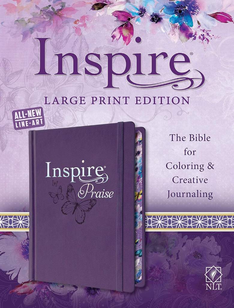 Inspire PRAISE Bible Large Print NLT (Hardcover LeatherLike, Purple): The Bible for Coloring & Creative Journaling by New Living Translation | barcode:9781496433466 | source:'9781496433466.jpg