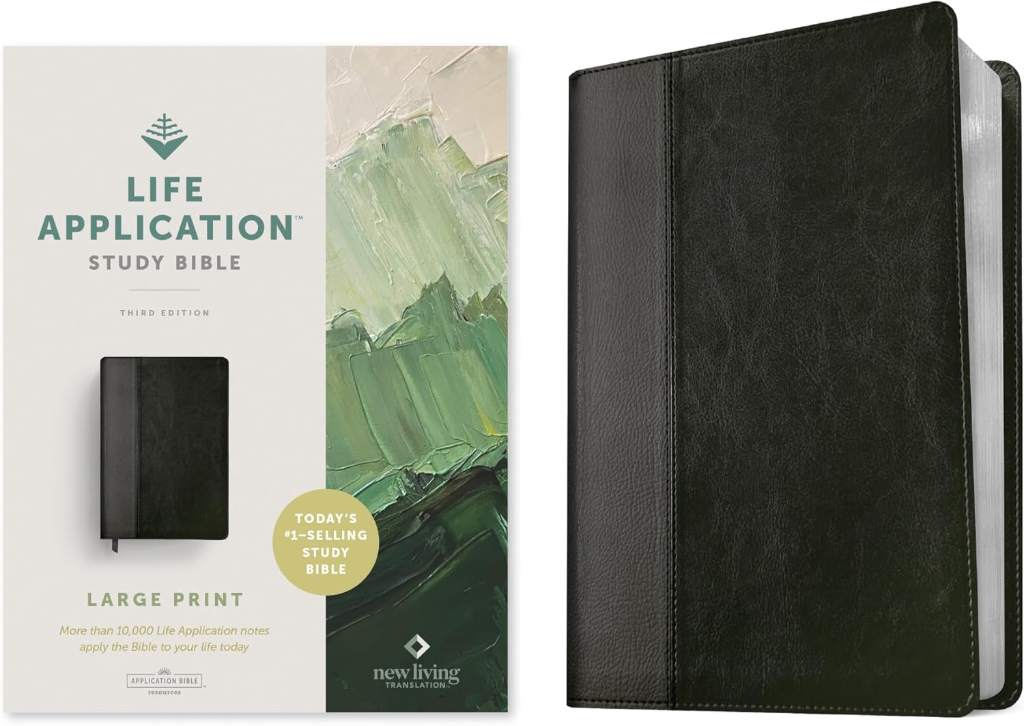 NLT Life Application Study Bible, Third Edition, Large Print (LeatherLike, Black/Onyx, Red Letter) by New Living Translation | barcode:9781496439376 | source:'9781496439376.jpg
