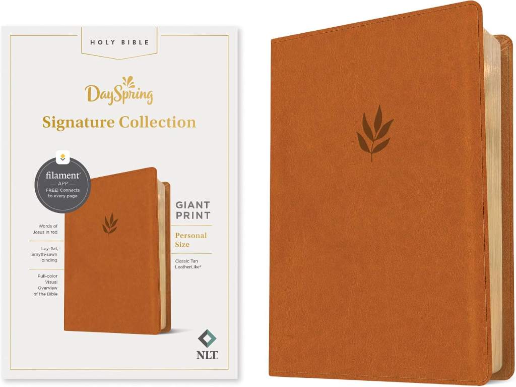 NLT Personal Size Giant Print Bible, DaySpring Signature Collection, Filament Enabled (LeatherLike, Classic Tan, Red Letter): DaySpring Signature Collection by New Living Translation | barcode:9781496461667 | source:'9781496461667.jpg