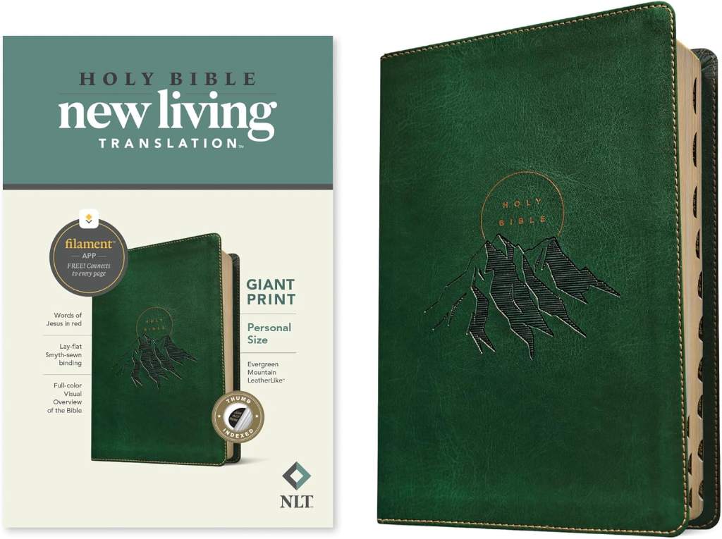 NLT Personal Size Giant Print Bible, Filament Enabled (LeatherLike, Evergreen Mountain , Indexed, Red Letter) by New Living Translation | barcode:9781496467959 | source:'9781496467959.jpg