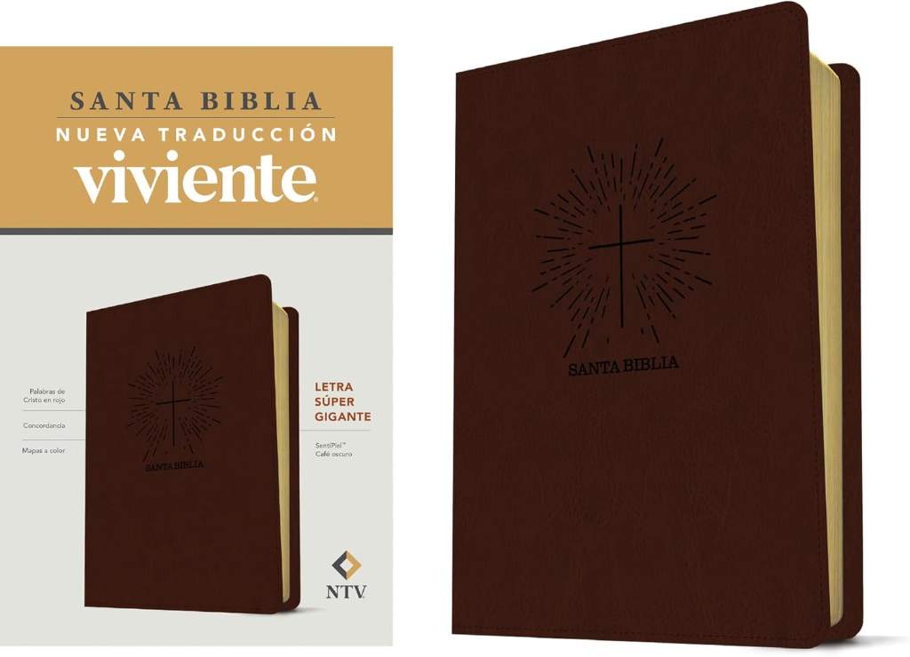 Santa Biblia NTV, letra súper gigante (SentiPiel, Café oscuro , Letra Roja) (Spanish Edition) by Tyndale | barcode:9781496484956 | source:'9781496484956.jpg