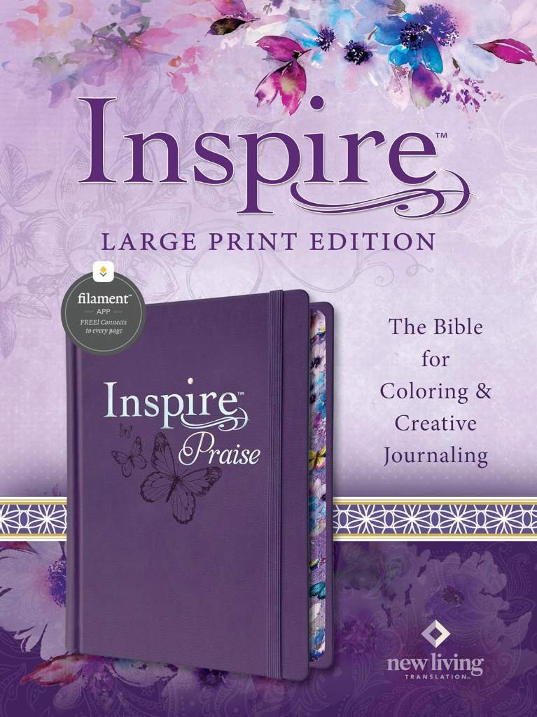Inspire PRAISE Bible Large Print NLT, Filament Enabled (Hardcover LeatherLike, Purple) by New Living Translation | barcode:9781496487896 | source:'9781496487896.jpg