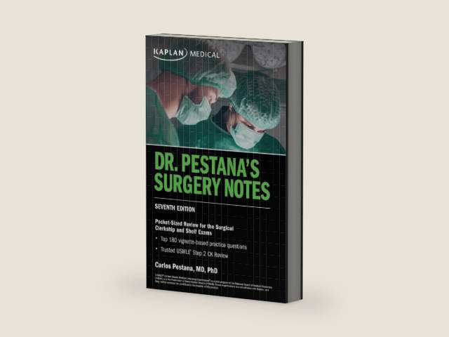 Dr. Pestana's Surgery Notes, Seventh Edition: Pocket-Sized Review for the Surgical Clerkship and Shelf Exams (USMLE Prep) by Dr. Carlos Pestana | barcode:9781506281254 | source:'9781506281254-right-three-quarter.jpg