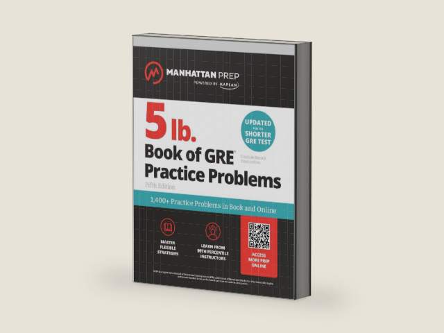 5 lb. Book of GRE Practice Problems: 1,400+ Practice Problems in Book and Online (Manhattan Prep 5 lb) by Manhattan Prep | barcode:9781506295305 | source:'9781506295305-right-three-quarter.jpg