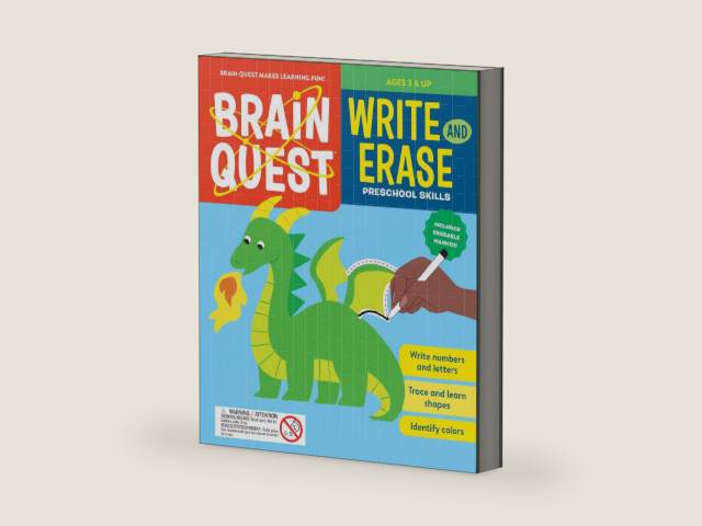 Brain Quest Write and Erase: Preschool Skills (Brain Quest Workbooks) by Workman Publishing | barcode:9781523528554 | source:'9781523528554-right-three-quarter.jpg