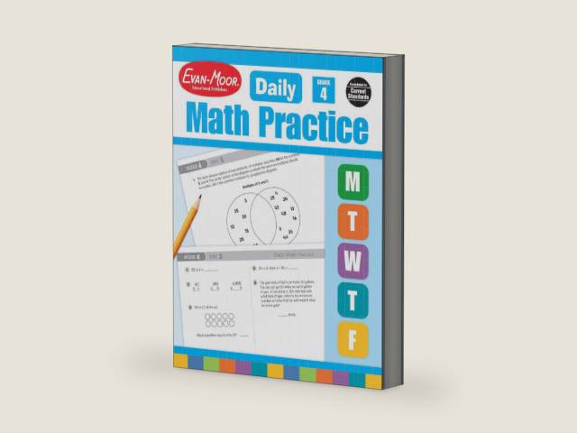 Evan-Moor Daily Math Practice, Grade 4 by Evan-Moor | barcode:9781557997449 | source:'9781557997449-right-three-quarter.jpg