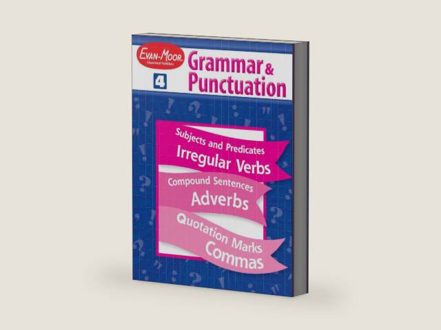 Grammar and Punctuation, Grade 4 by Evan-Moor Educational Publishers | barcode:9781557998484 | source:'9781557998484-right-three-quarter.jpg