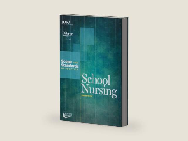 School Nursing: Scopes and Standards of Practice (American Nurses Association) by American Nurses Association | barcode:9781558103535 | source:'9781558103535-right-three-quarter.jpg