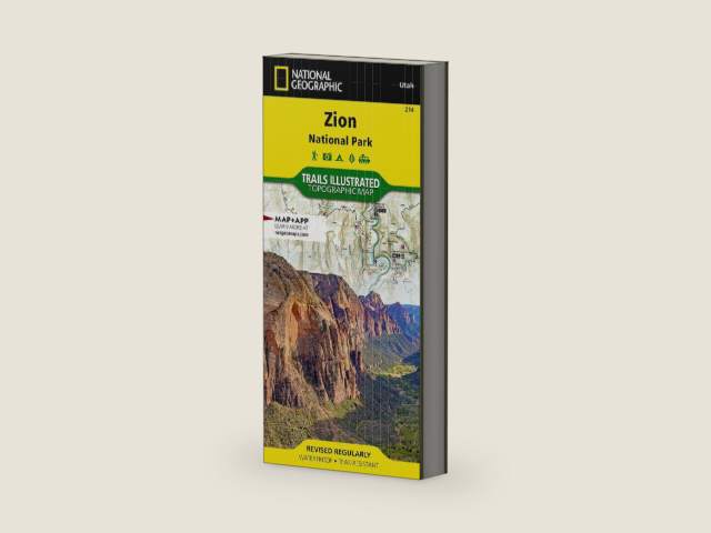 Zion National Park Map (National Geographic Trails Illustrated Map, 214) | Books by National Geographic Maps | barcode:9781566952972 | source:'9781566952972-right-three-quarter.jpg