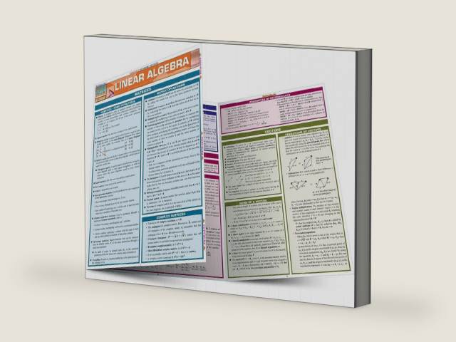 Linear Algebra: a QuickStudy Laminated Reference Guide (Quick Study Academic) by S B Kizlik | barcode:9781572228672 | source:'9781572228672-right-three-quarter.jpg