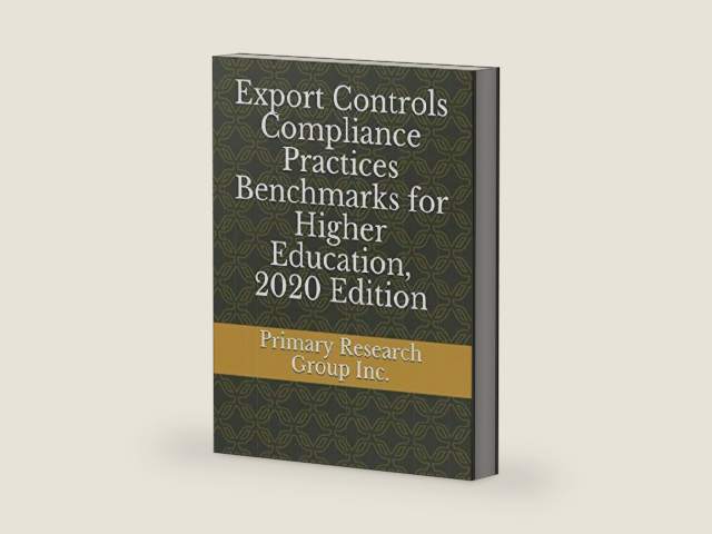 Export Controls Compliance Practices Benchmarks for Higher Education, 2020 Edition by Primary Research Group Inc. | barcode:9781574406047 | source:'9781574406047-right-three-quarter.jpg