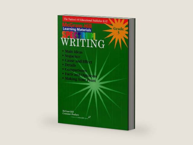 Spectrum Writing: Grade 5 by asp-staff | barcode:9781577681458 | source:'9781577681458-right-three-quarter.jpg