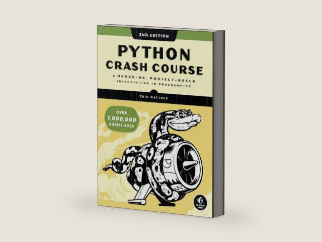 Python Crash Course, 2nd Edition: A Hands-On, Project-Based Introduction to Programming by Eric Matthes | barcode:9781593279288 | source:'9781593279288-right-three-quarter.jpg